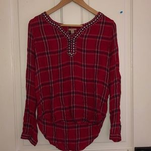 Aeropostale by Cape Juby - red plaid shirt